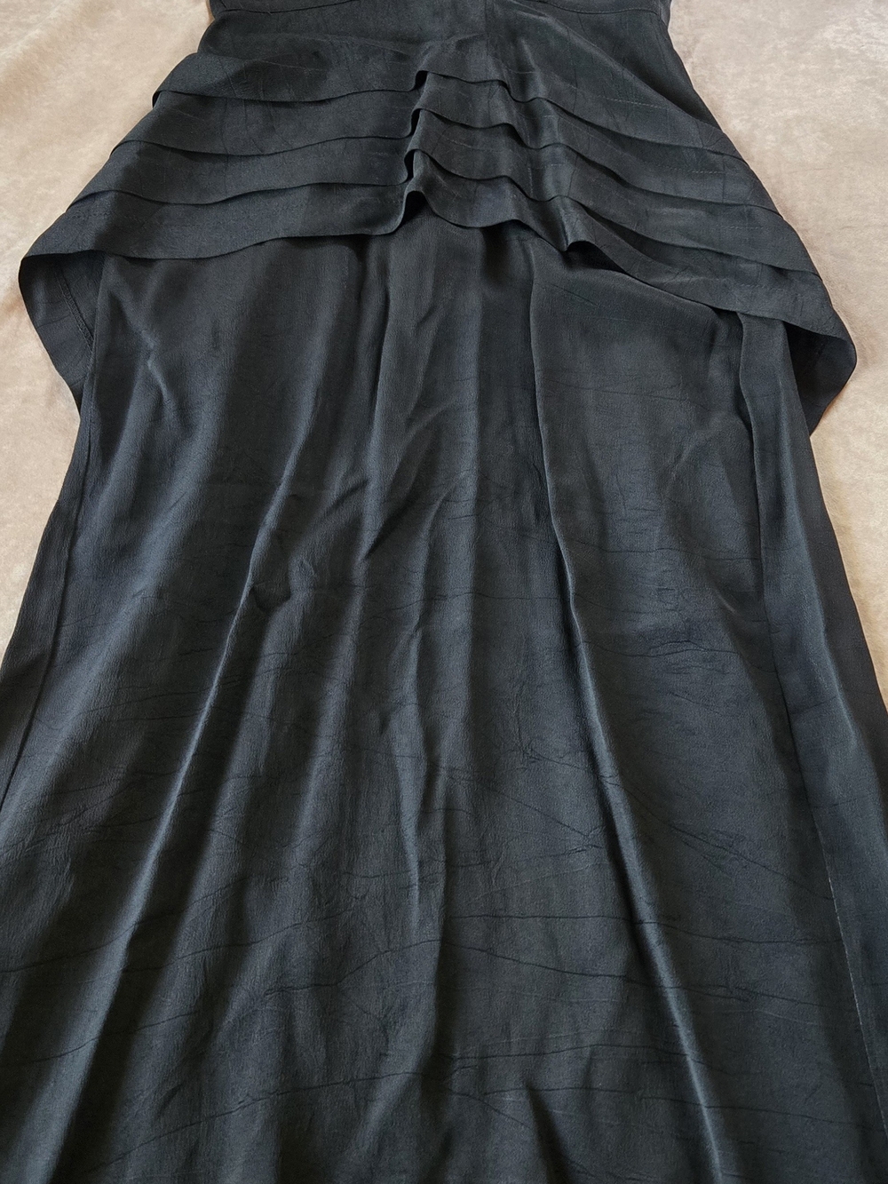 Black Tiered Peplum Maxi Dress
